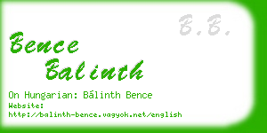 bence balinth business card